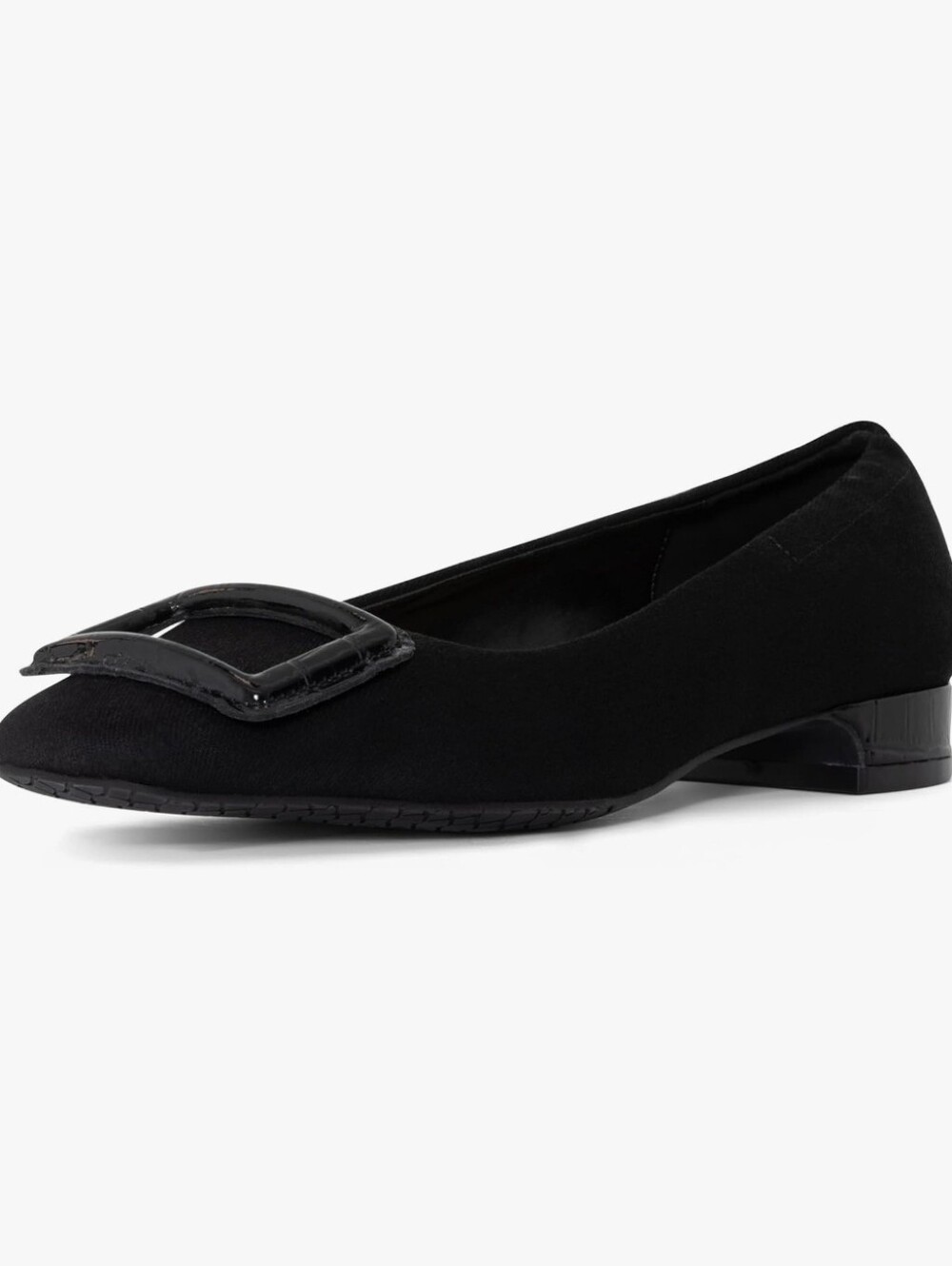 NYDJ Baran Black Ballet Flats Buckle Low Block Heel Mary Jane Shoes 7.5 Classic
